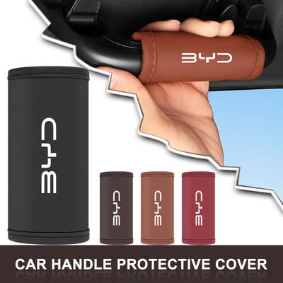 Car Logo Leather Armrest Cover Roof Handle Protective Covers For BYD Qing Song Tang Yuan F3 I3 F0 F6 S6 S8 E5 E6 G3 G6 L3 S7 M6