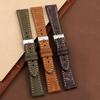 18mm 20mm 22mm Retro Nubuck Leather Strap Quick Release Bar Wristband Brown Green Coffee Men Women Universal Bracelet Watch Band