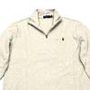 Polo Ralph Lauren FW23 Embroidered Logo Solid Color Half-Zip Long Sleeve Sweatshirt Men sweatshirt Oatmeal 710635035-039