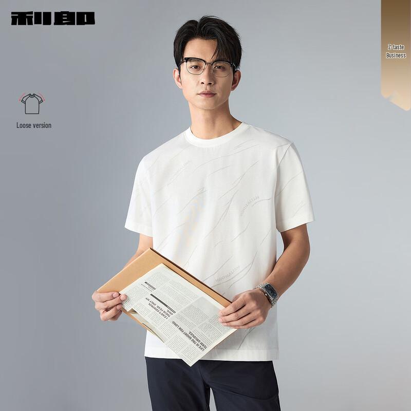 Lilanz Men s Jacquard Texture Loose Fit Short Sleeve T-Shirt 185/100A