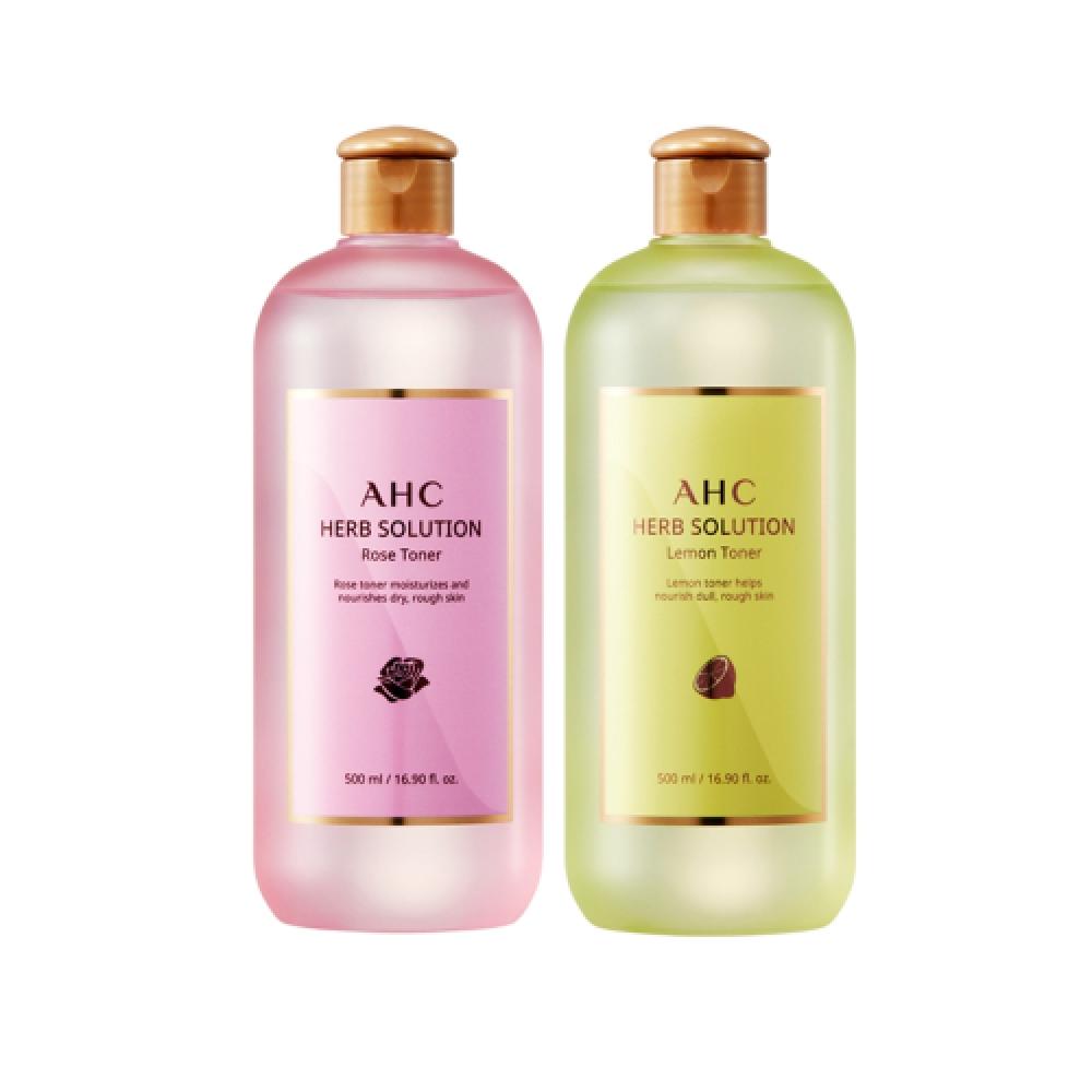 Ahc Herb Solution Large Capacity Toner 500ml Set Of 2  Cross Selectable aloe vera/aloe vera