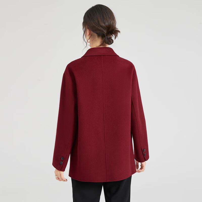 Women's Premium Double-Faced 100% Wool Double-Breasted Coat