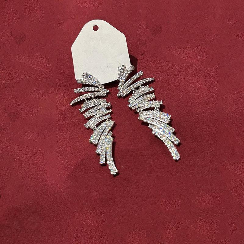 Zircon Geometric Tassel Earrings Exquisite Luxury Fashion Ear Jewelry