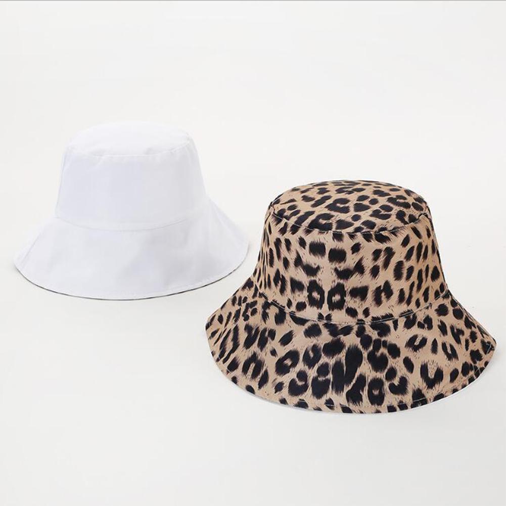 Summer Leopard Printing Double Sided Sunscreen Bucket Hat