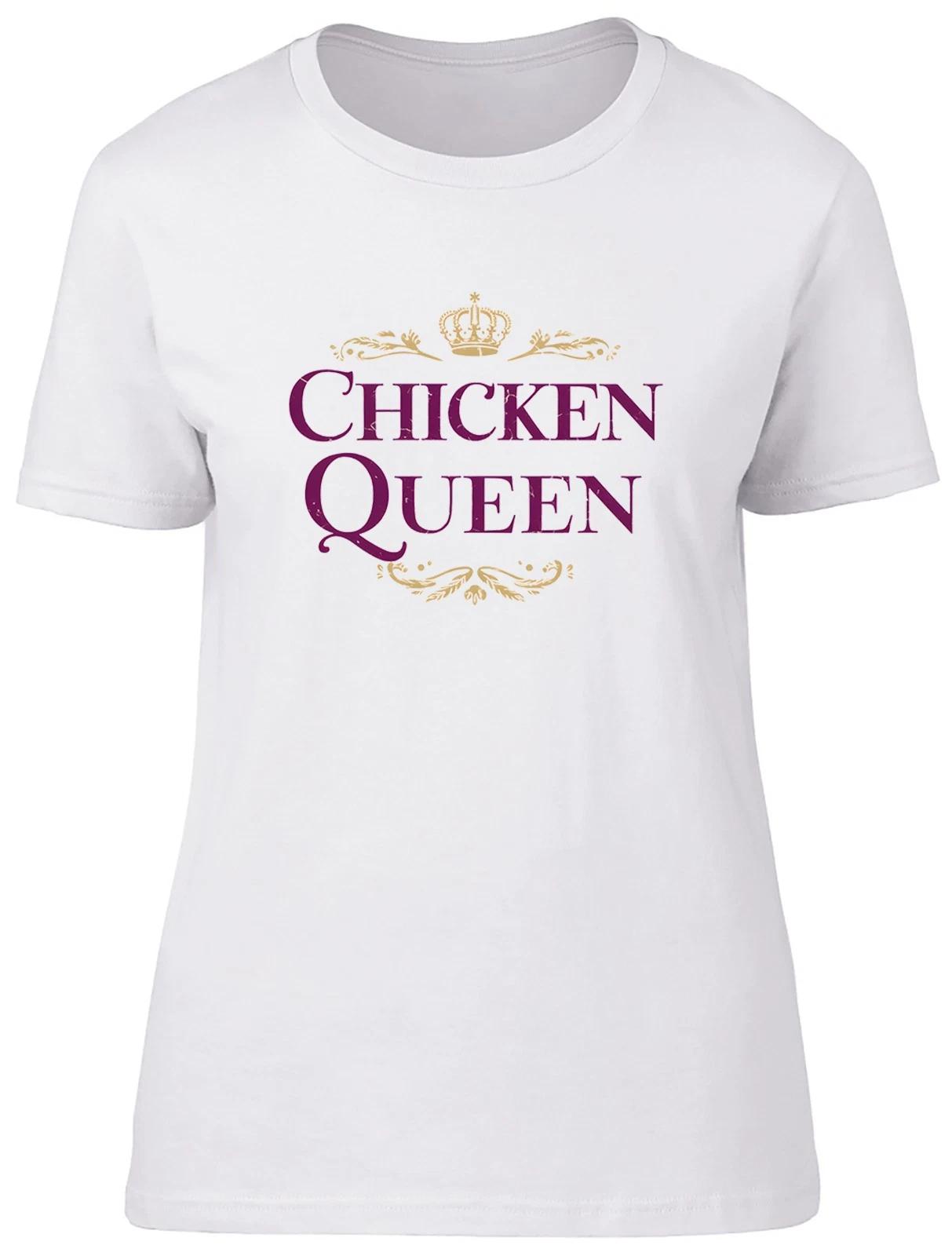 Chicken Queen Crown Emblem Womens T-Shirt Ladies Gift Tee M