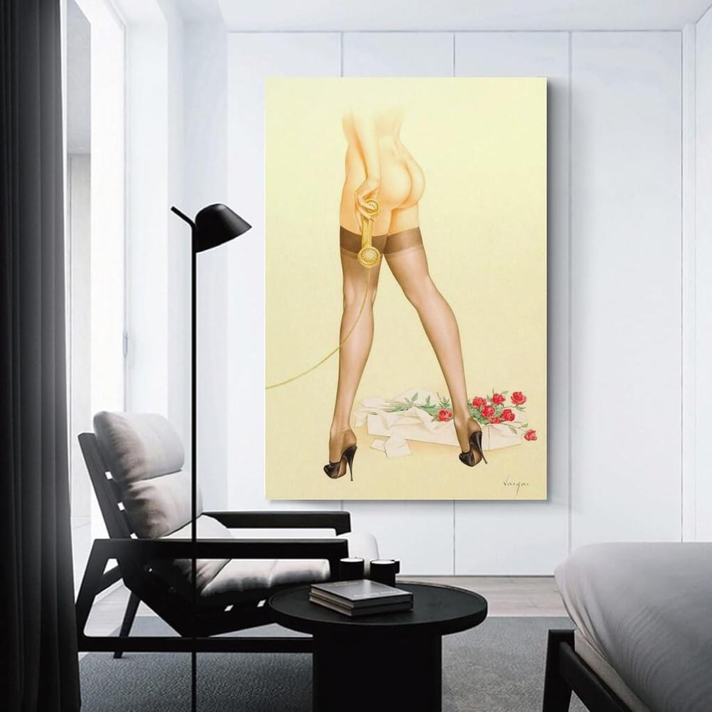 AAHARYA Alberto Vargas Poster Pinup Girl Painting Vintage Art Canvas Print (10) Canvas Painting Posters And Prints Wall Art Pictures for Living Room