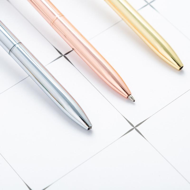 1 Piece Metal Stationery Luxury Spinning Globe Rose Gold Wedding Ballpoint Pen