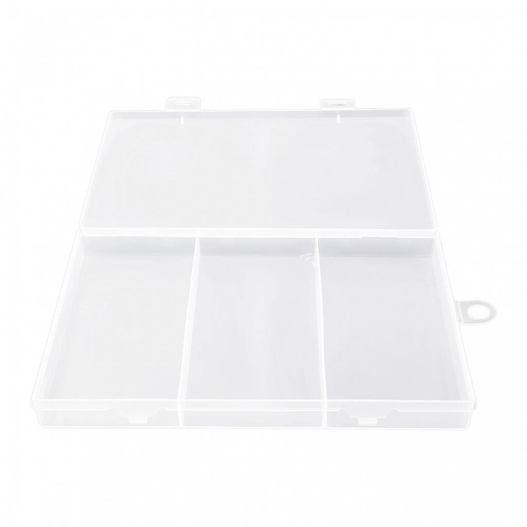 Organizer Storage Box 3 Grids Multifunctional With Cover Space Saving Jewelry
