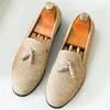 Street Fashion New Men's Gold Blue Slip On Tassels Flats Shoes Designer Male Wedding Dress Homecoming Footwear Zapatos Hombre