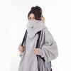 Unisex Trendy High-Collar Hooded Jacket with Velvet Lining for Social Anxiety