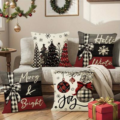 45cm Christmas Pillow Covers Pillowcase Cushion Cover Christmas Decoration Sofa Throw Pillow Cover New Year Xmas Home Decoration