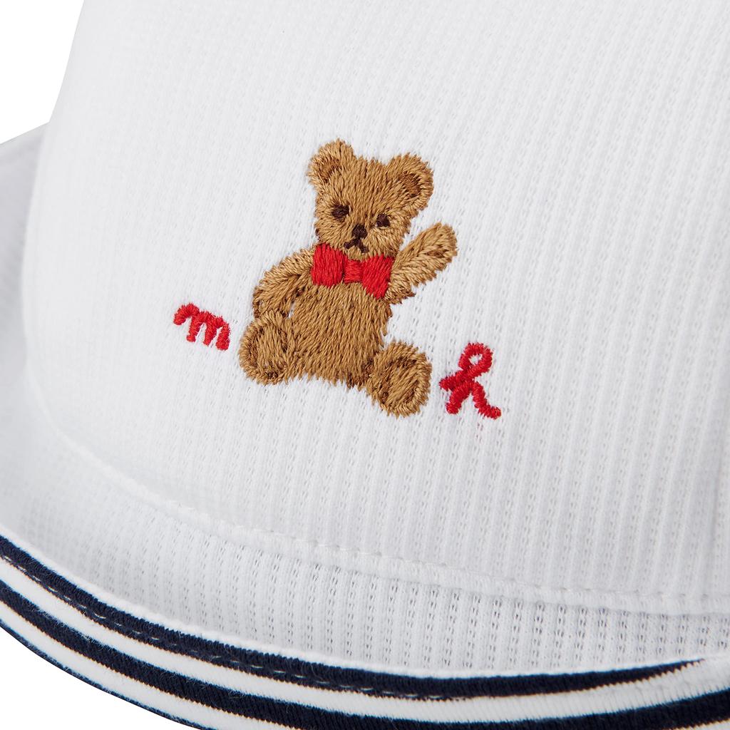 MIKI HOUSE Baby Kapuze Hergestellt in UV Sonnenhut mit Gummizug für Jungen und Babygröße S Weißer Hut, Japan, Schutz, Band, Mädchen, Neugeborene, Baby, Kinder,