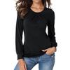 Women's  Long-Sleeved  Pleated Casual Stretch Tunic Top Shirts Spring