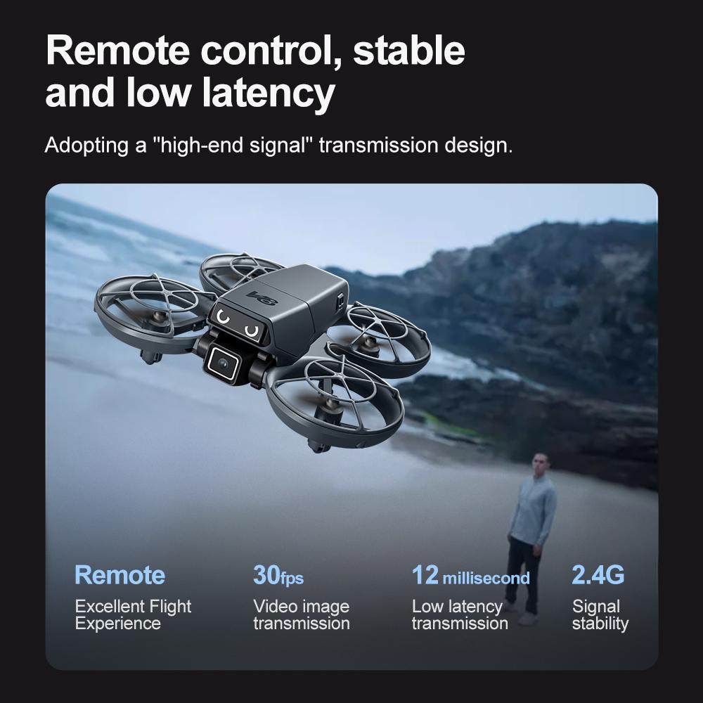 2025 New V86 Mini Remote Control Drone with 4K HD Camera, Foldable Quadcopter, Intelligent Obstacle Avoidance, Toy Airplane, Gift for Kids