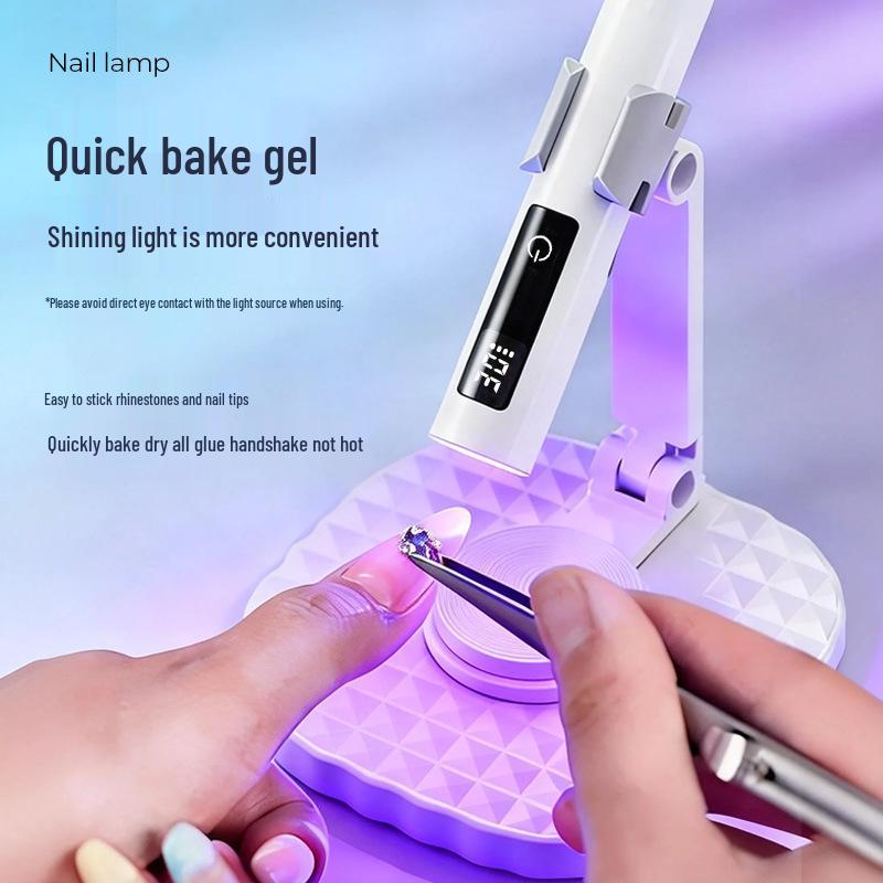 Rechargeable Mini Nail Art Lamp: Quick-Drying, Wearable Touch-Sensitive One-Word Design for Nail Tips.