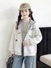Girls' Spring/Autumn 2026 Stylish Casual Baseball Jacket for Medium and Large Children
