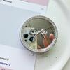 Rhinestone Bow Love Round Flower Mirror Mobile Phone Airbag Holder Magnetic Retractable Desktop Support Holder