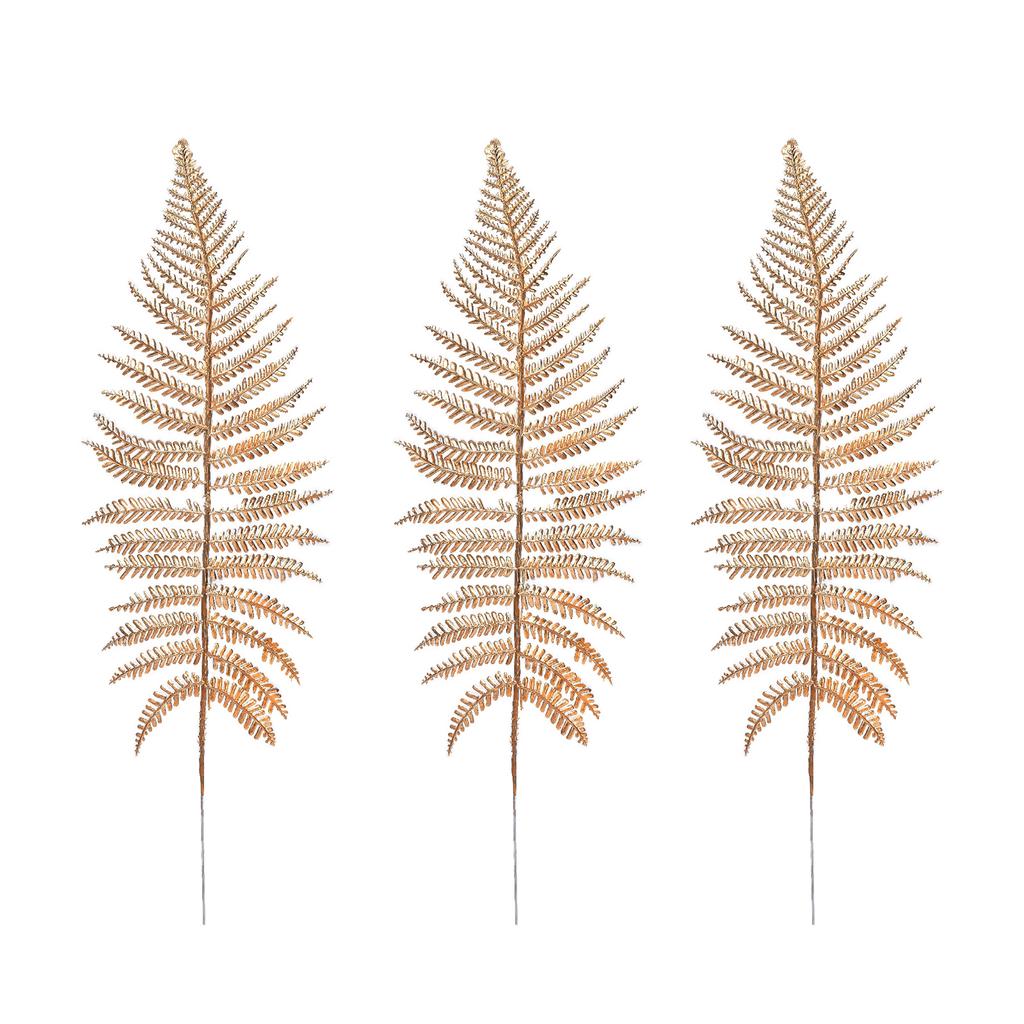 Xmas Leaf Pick Golden Plastic Xmas Flower Leaf Spray Stem for Garden Dining Room Bedroom Meeting Room