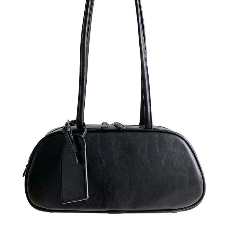 New Shoulder Bag Women's Large-capacity Double Zipper Leather Brand Handbag Women's Versatile Niche Style Underarm Bag Women