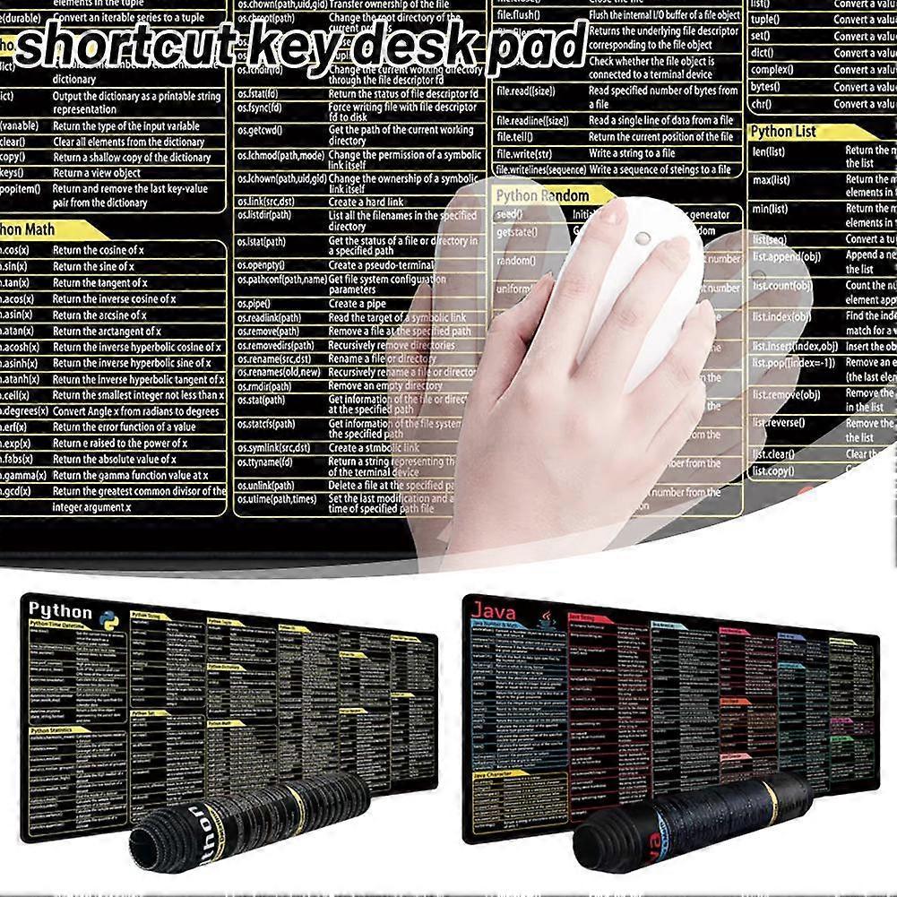 Tappetino Mouse Programmazione Python Grande Foglio Riassuntivo Scorciatoie Tastiera Mousepad Scrivania