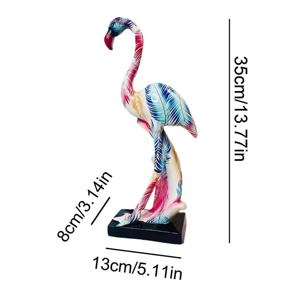 Graffiti Flamingo Skulptur Tierstatue Kunstfigurine Heimdeko für Wohnzimmer Schlafzimmer Bücherregal TV-Schrank Schreibtischdeko