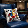 Poker Cards Throw Pillow, King Queen Jack of Spades Plush Pillow, Funny Decorative Cushion with 3D Embroidery for Sofa Couch Living Room Bedroom