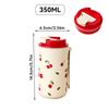 Kawaii Cherry Water Bottle Cute Travel Mug With Straw Leakproof Portable Coffee Cup Microwavable Plastic Tumbler For Girls
