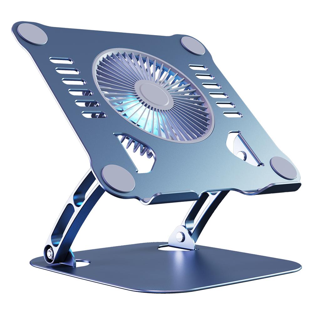 Desktop Adjustable Height Aluminum Cooling Fan Laptop Stand Cooler Pads серый