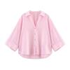 HipSeam Wide Sleeved Shirt Women Spring Asymmetric Hem Button Women's Shirts Simple Lady Johnny Collar Linen Shirts & Blouses