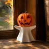 PLA Plastic Candlestick Halloween Pumpkin Ghost Candle Holder, Decorative LED Electronic Fall Holiday Decoration Stand, 3D Printed Ornament for Party