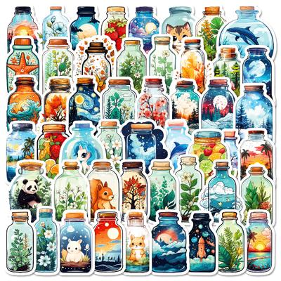 50 Quiet Bottle Healing Stickers Graffiti Handbook Luggage Decorative Stickers