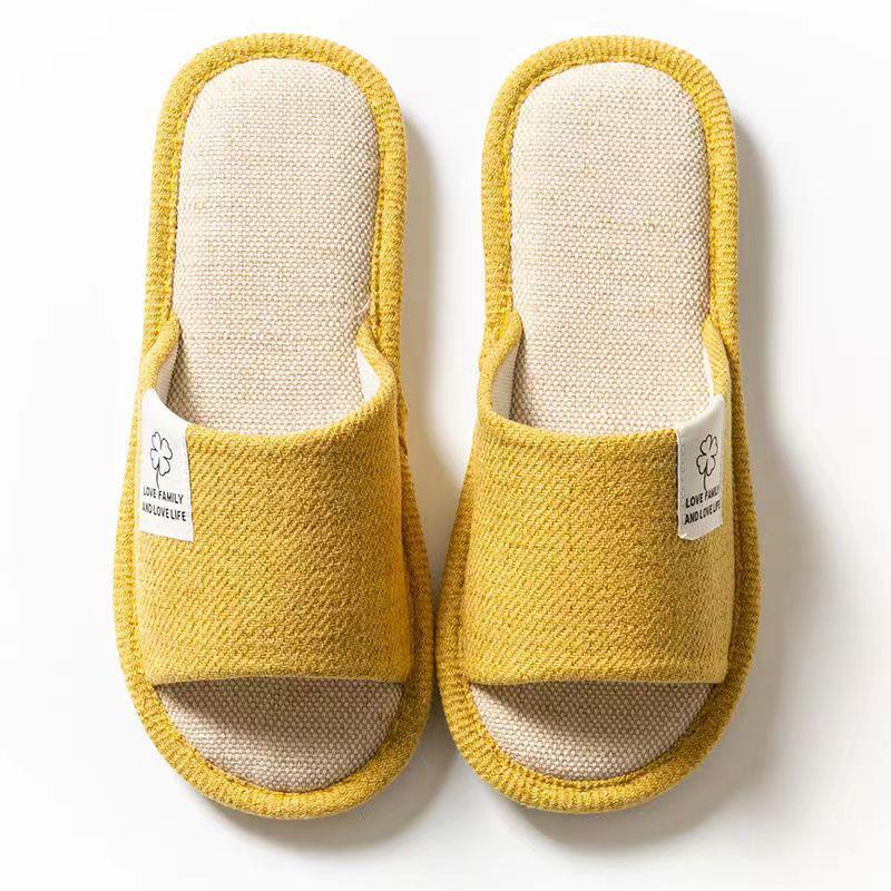 Unisex Cotton Linen Indoor Slippers - Non-Slip, All-Season Comfort for Couples