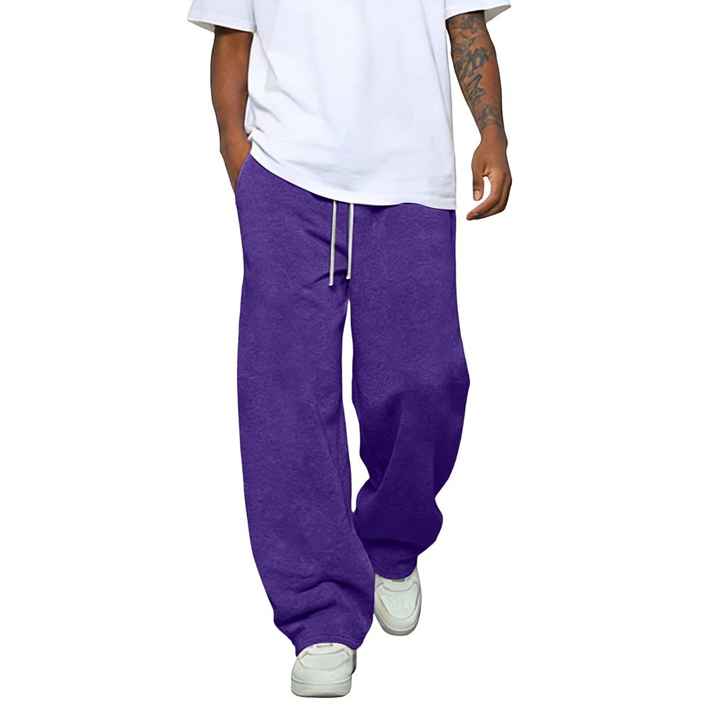 Men's Color Loose Wide Leg Sweatpants Men's Casual Fashion Sweatpants