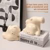 Cute Healing Ceramic Bear Book File Book Rely On, Book Stand Desktop Decompression Cream Wind Gift Wine Cabinet Bookcase