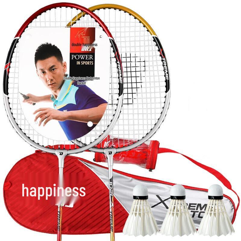 DHS Iron Alloy Badminton Racket Set