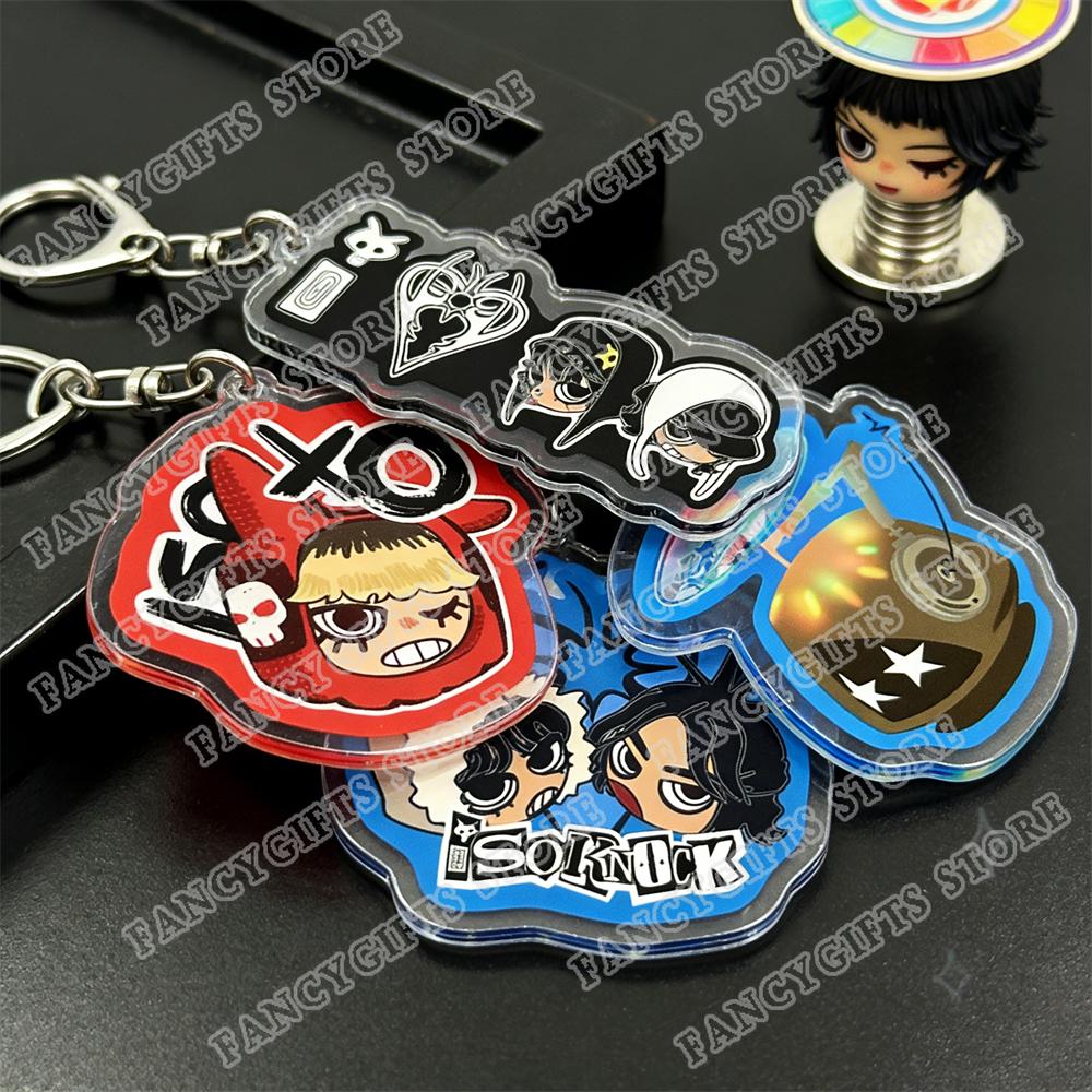 Cute Game Cartoon Chibis Keychains for Accessories Bag Keyrings Jewelry Fans Friends Gifts