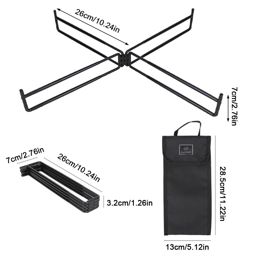 Multifunctional Camping Foldable Cooler Stand Outdoor Metal Bracket Water Container Holder for Cooking Hiking Travel Shelf 1-2PC