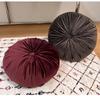 Round Pumpkin Velvet Cushion - Plush Solid Color Waist Support Pillow