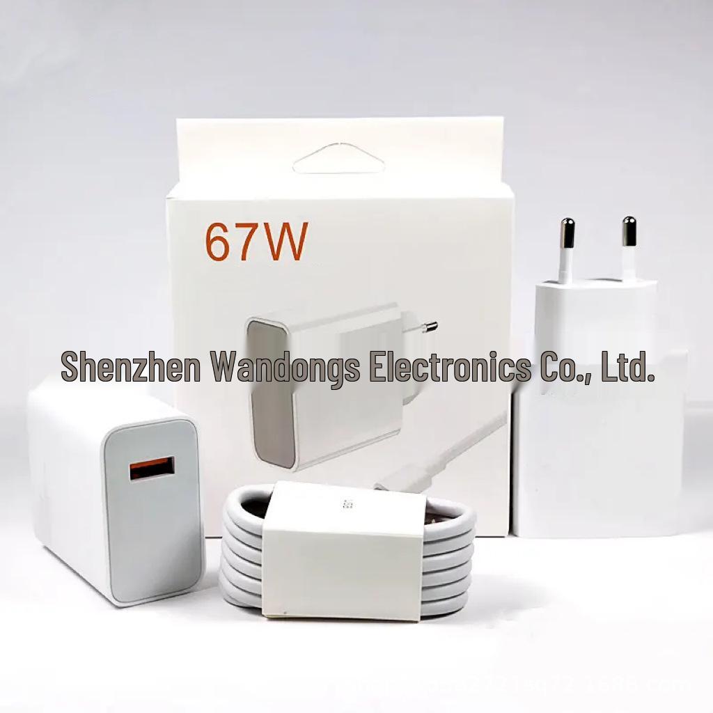 67W EU Charger with Type-C Cable Compatible with Xiaomi 11Pro, 12, and Redmi K40.