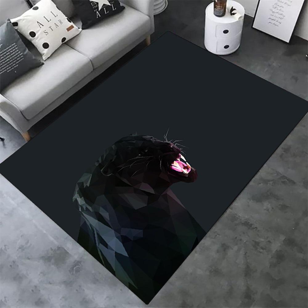 Panther Carpet Black Leopard Rug for Living Room Large Area Rug Animal Lion Tiger Doormat for Bedroom Home Decoration