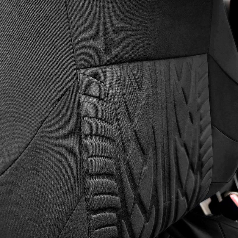 AUTO HIGH Embroidery Car Seat Covers Polyester Universal Fit Most Cars Truck SUV Van Protector - Front Pair