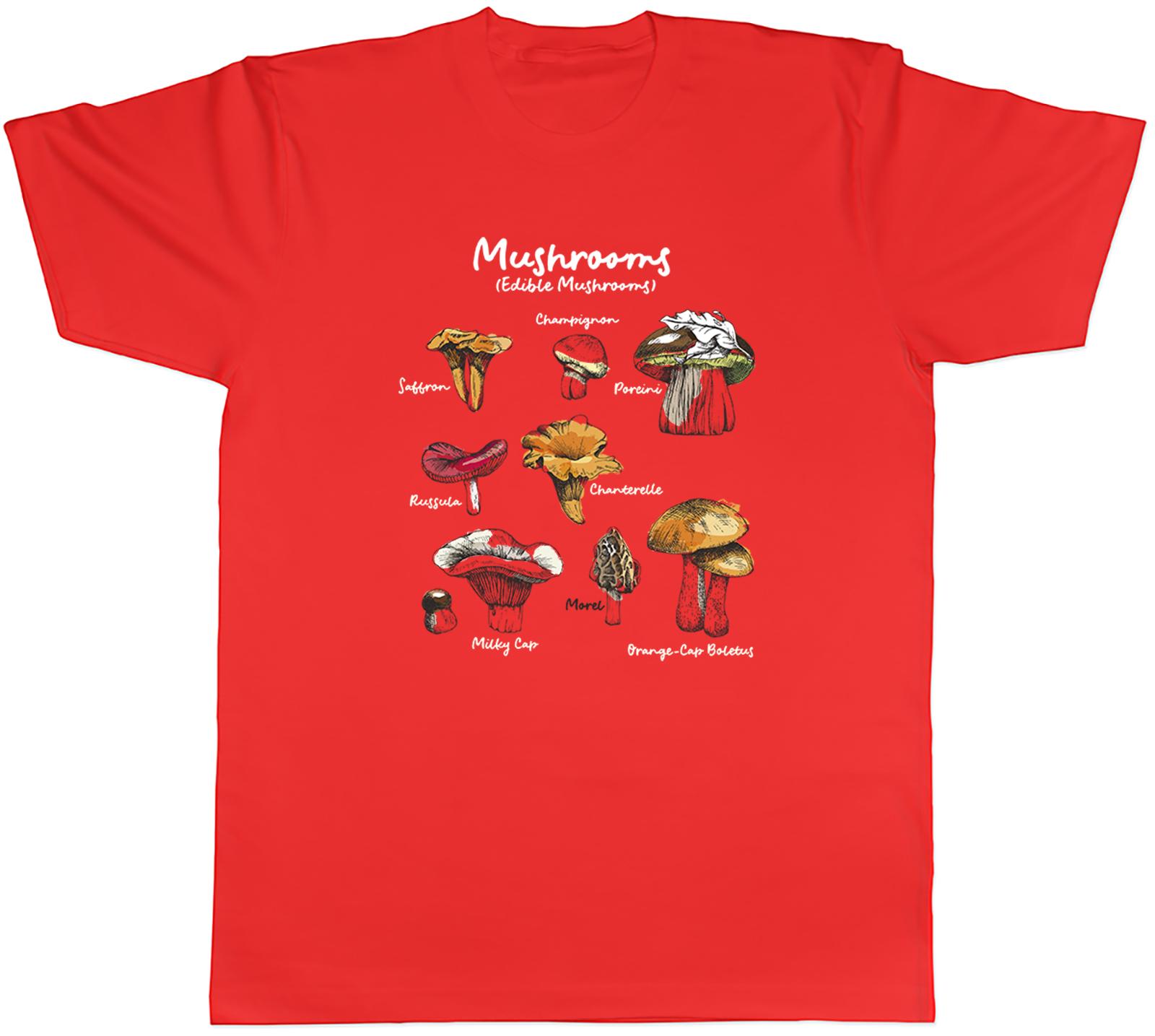 Collection of Edible Mushrooms Unisexs TShirt Tee Gift Top S