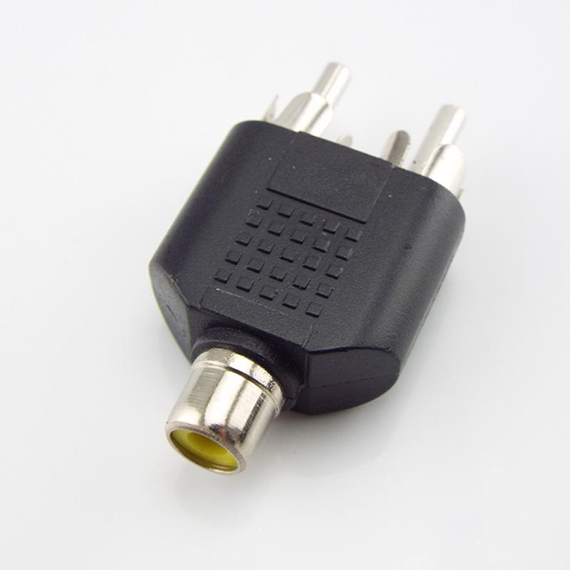 2 RCA Y Splitter Connector AV Audio Video Plug Converter Cable Male Female Plug 2 in 1 Adapter
