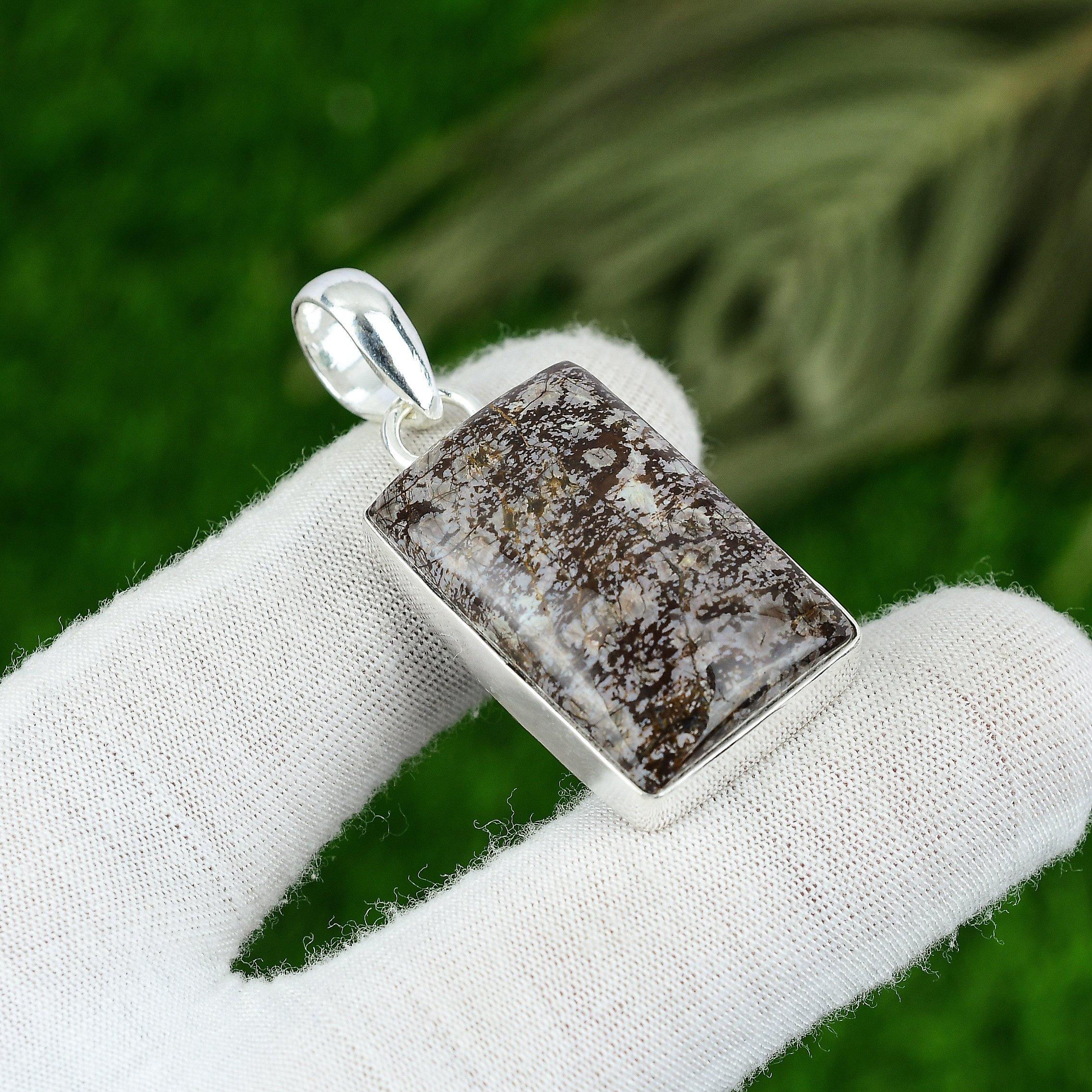 

Mothers day Deal Natural Bird Eye Jasper Trendy Boho Pendant Jewelry 925 Silver