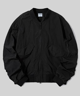 Verdnt Shirred Nylon Crop Jacket [Black]