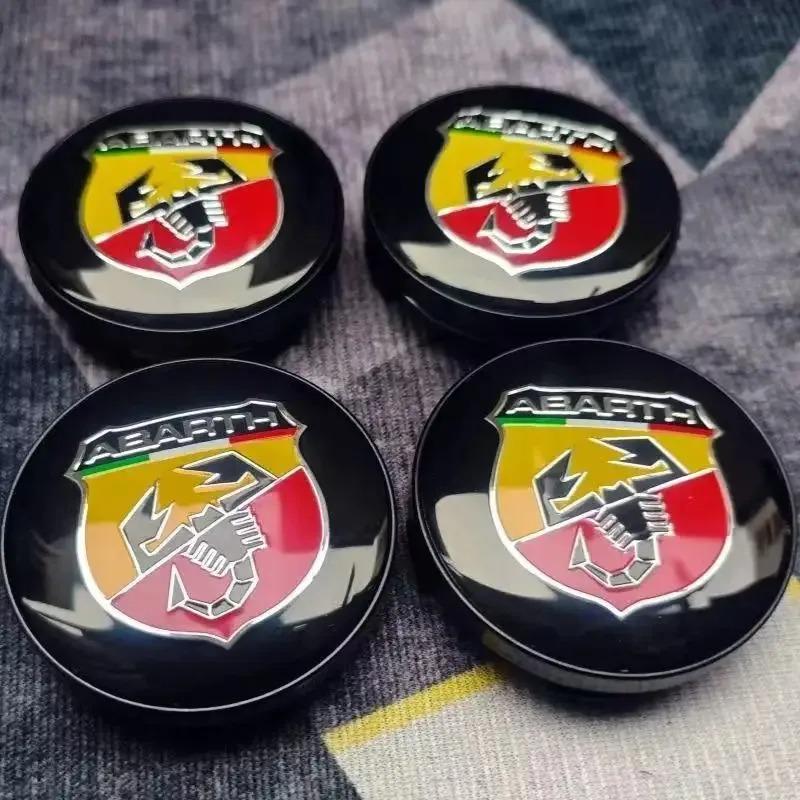 4PCS 60mm Car Wheel Hub Cover Emblem Sticker Accessory For  Abarth 500 Tipo FR Panda Argo Freemont Viaggio Bravo Punto Doblo