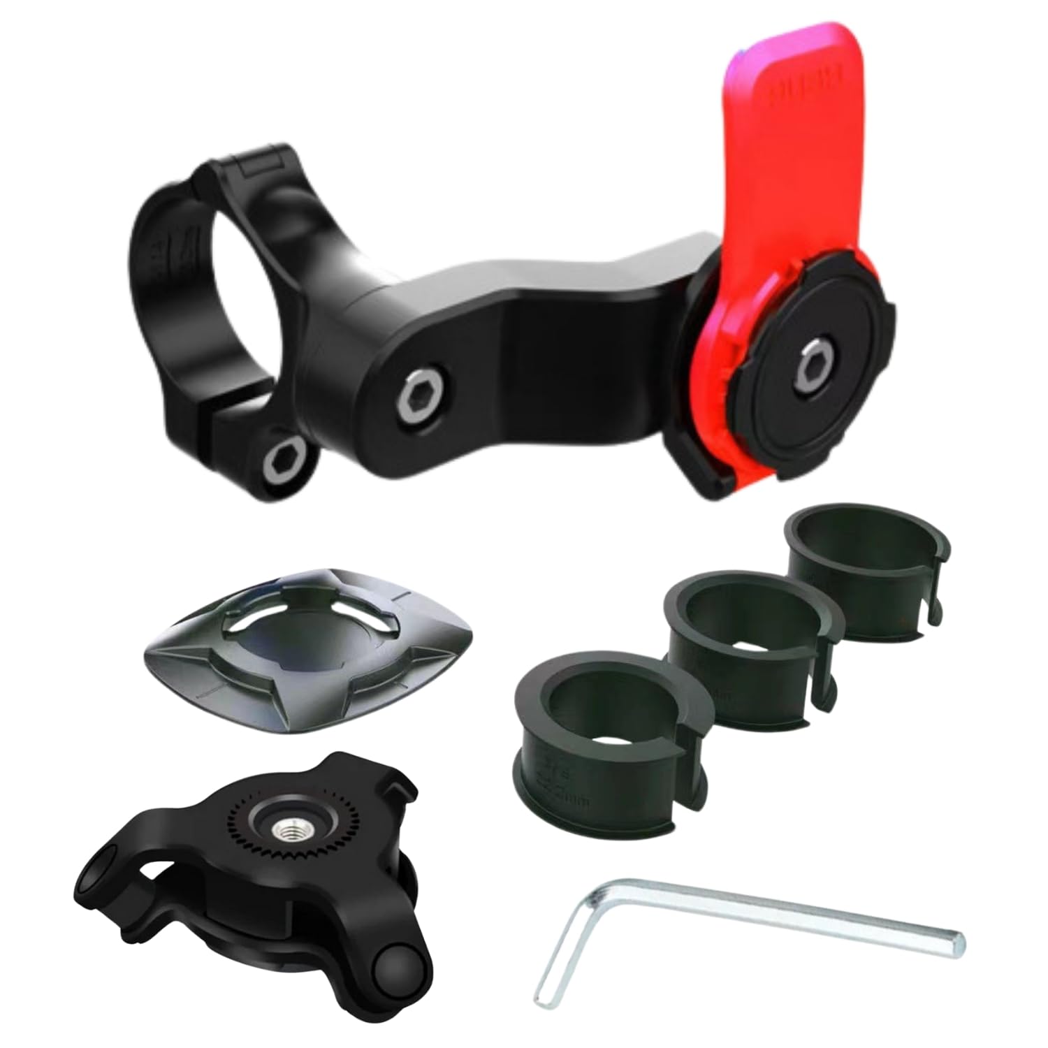 

WaYori Quad Lock Compatible Motorcycle Phone Handlebar Full 3 Universal Easy for Bicycles and Road Bikes Holder, Mount, Set, Sizes, Adapter, One-Touch