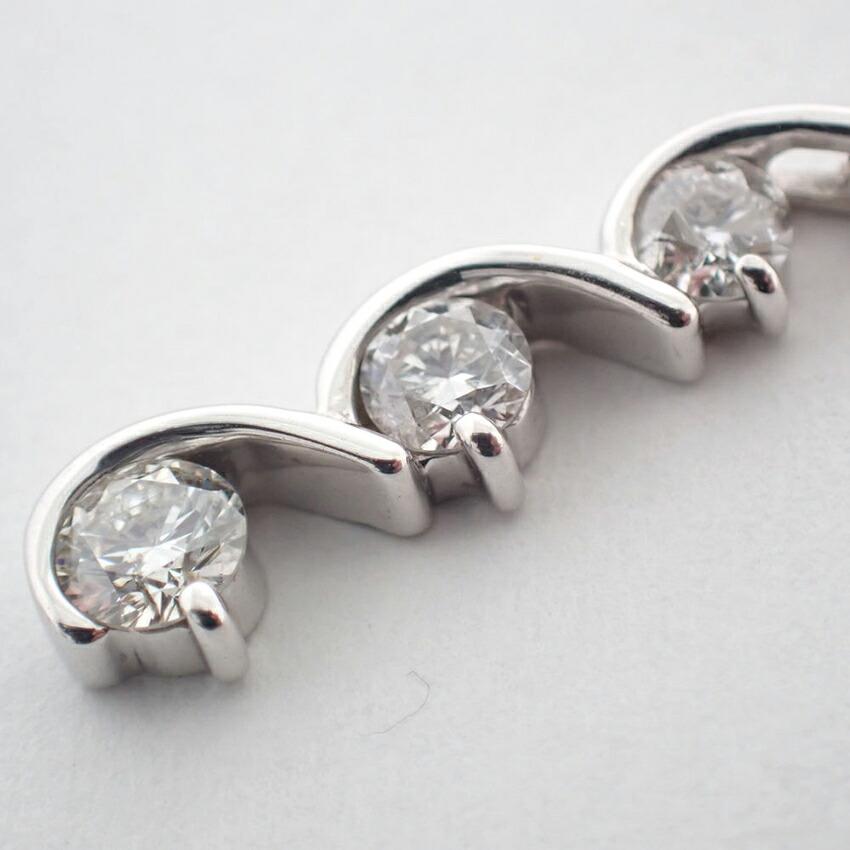 [Used] K18WG Diamond Pendant/Necklace/j55-44