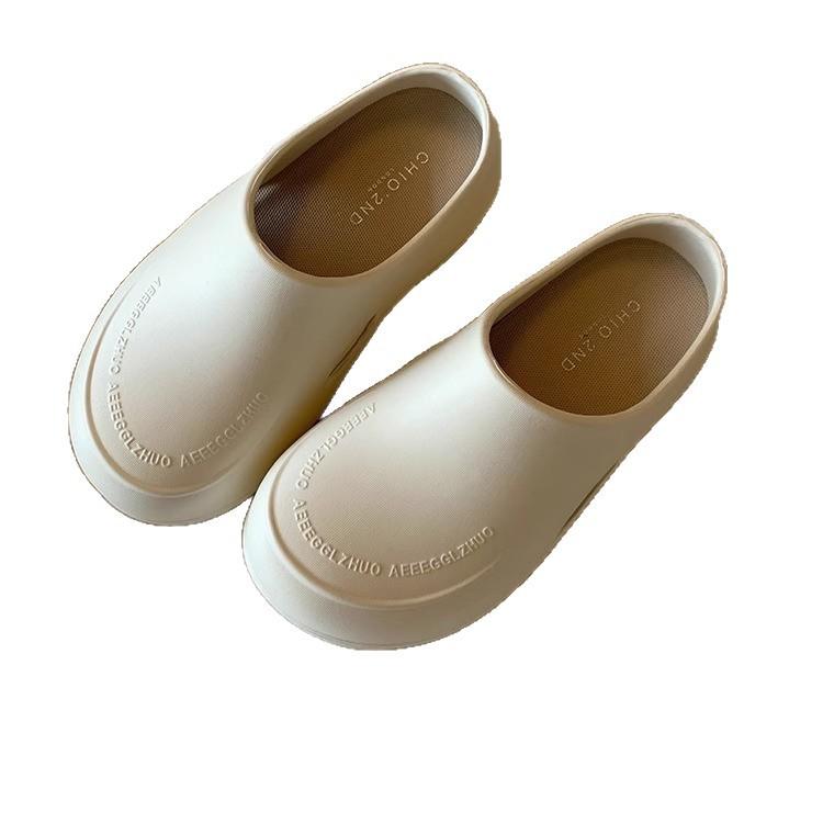 Pink chef shoes 2025 summer new heightening muffin platform slippers women wear ugly cute bag head hole shoes