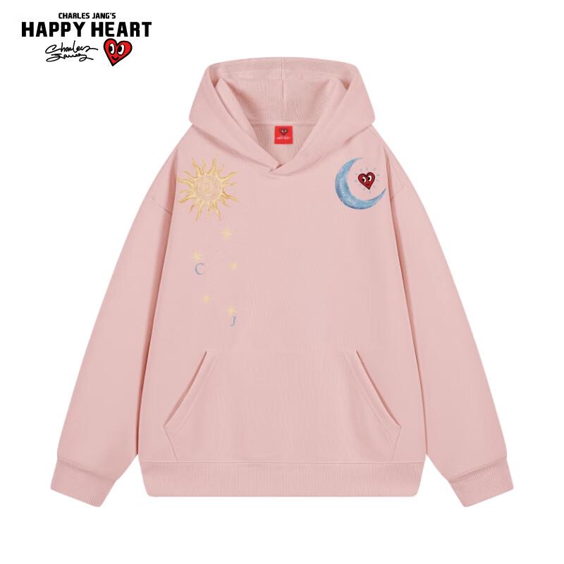 Charles Heart Mikina s kapucí s potiskem Slunce a Měsíce unisex